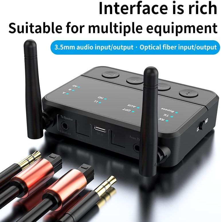 NÖRDIC Bluetooth 5.2 trådlös sändare dual link mottagare DAC Qualcomm aptXLL aptX HD 3.5mm AUX RCA optisk