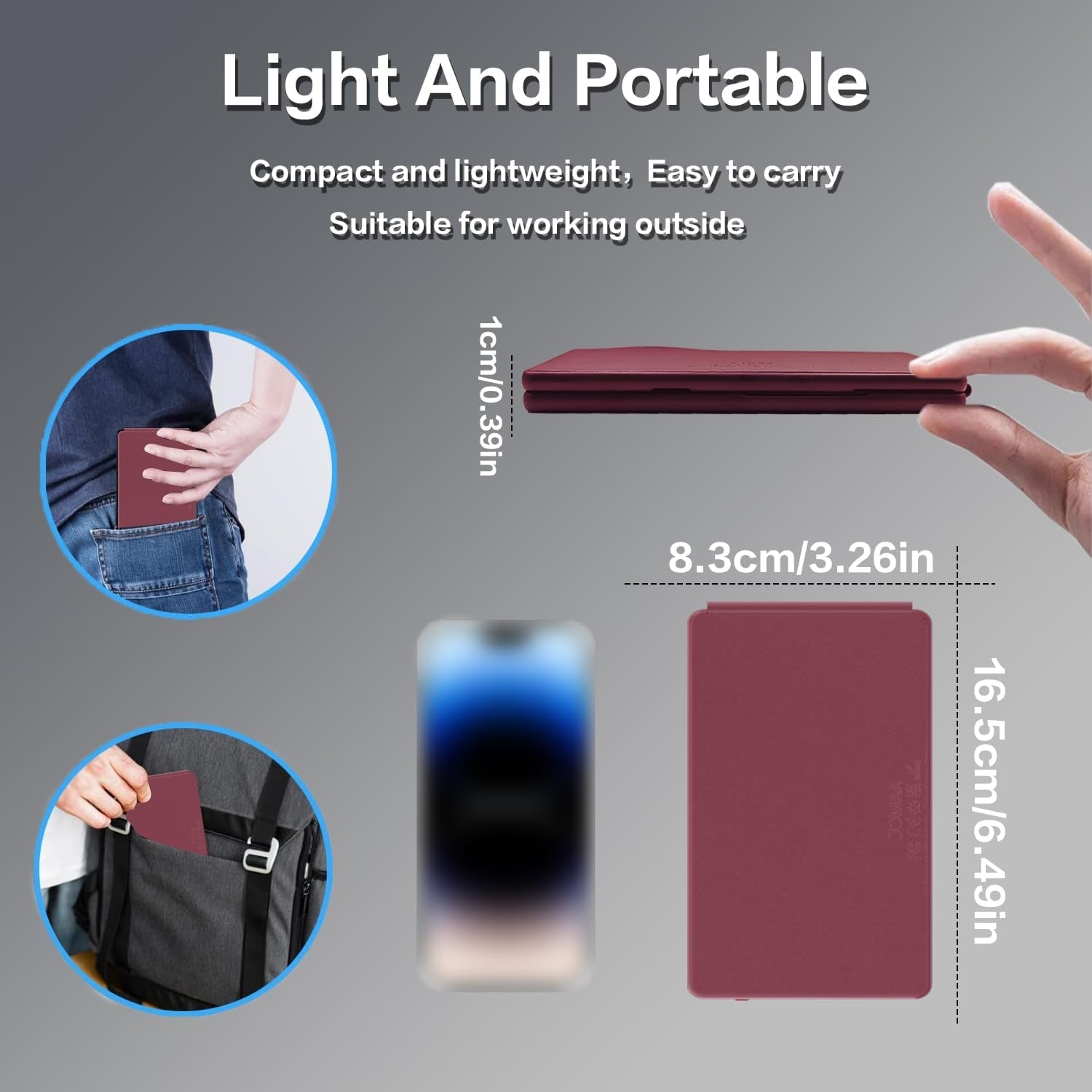 NÖRDIC Bluetooth-tangentbord med touchpad, ultratunt och portabelt för Windows, Mac, iOS och Android, US-layout