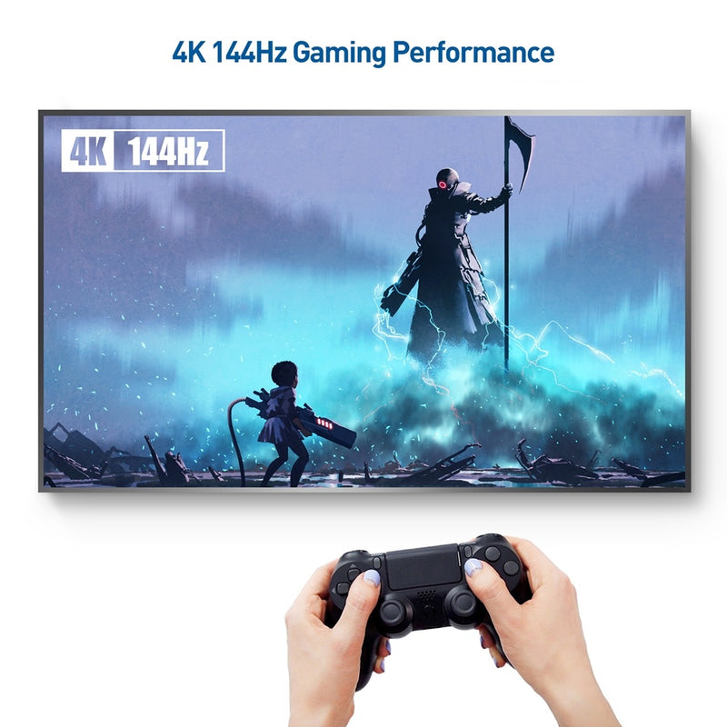 NÖRDIC CERTIFIED CABLES 1m Displayportkabel 1.4 UHD 8K60Hz 4K144Hz HBR3 32,4Gbps 10-bit HDR PVC