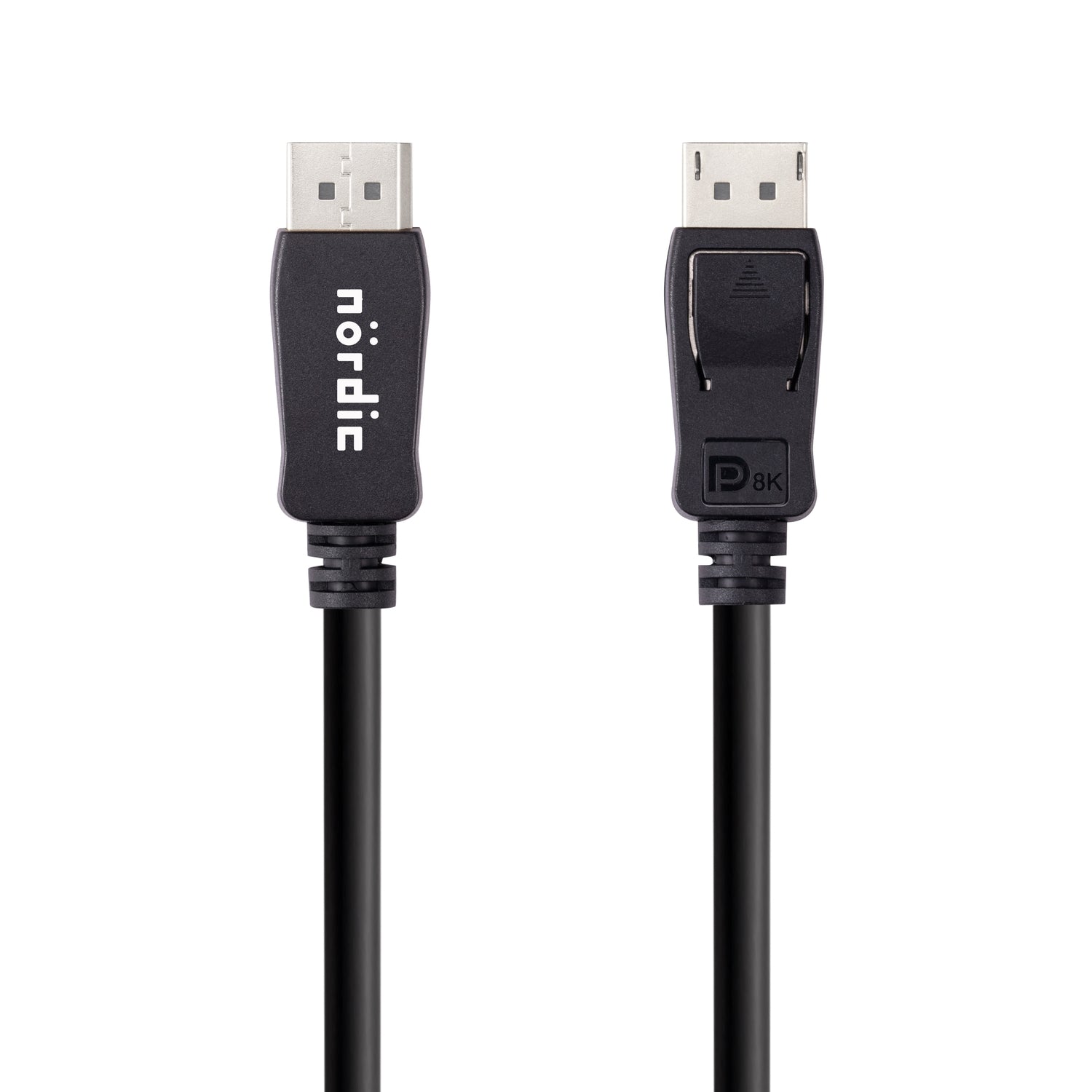 NÖRDIC CERTIFIED CABLES 3m nylonflätad Displayportkabel 1.4 UHD 8K60Hz 4K144Hz HBR3 32,4Gbps 10-bit HDR PVC