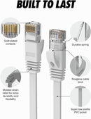 NÖRDIC Cat6 U/UTP flat nätverkskabel 50cm 250MHz bandbredd och 10Gbps överföringshastighet vit