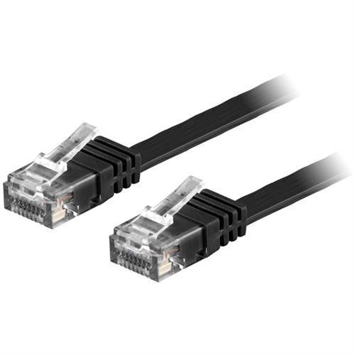 NÖRDIC Cat6 U/UTP flat nätverkskabel 5m 250MHz bandbredd och 10Gbps överföringshastighet svart
