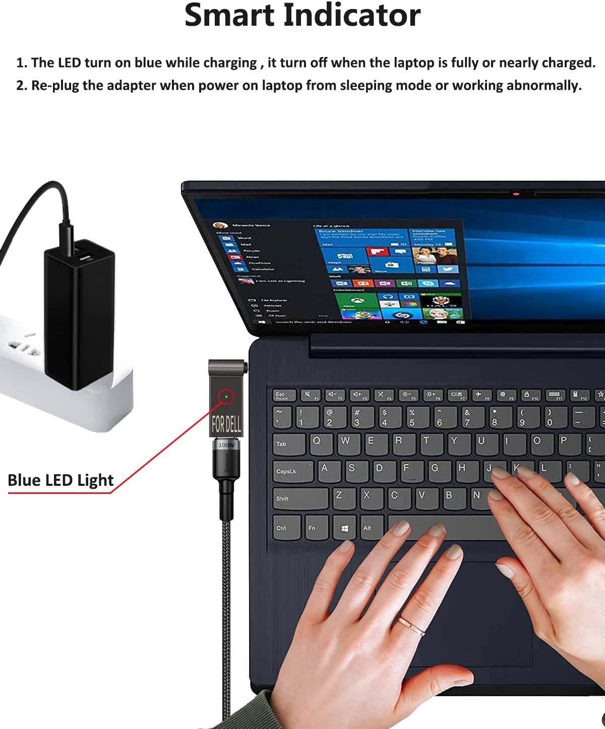 NÖRDIC DELL Laptop Adapter USB-C to 74x50mm 100W