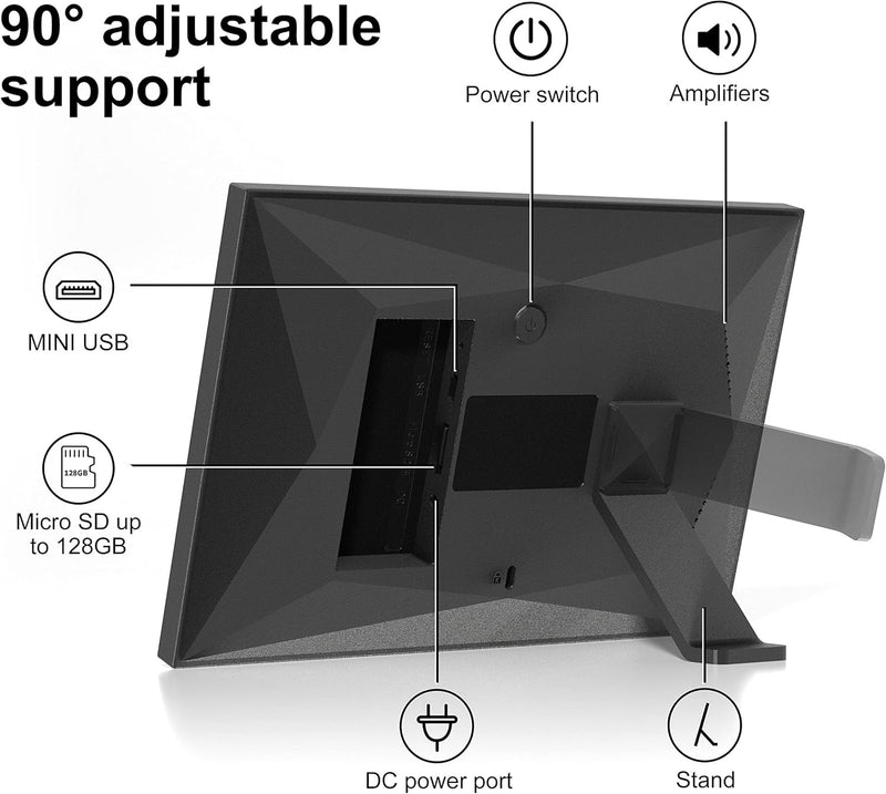 NÖRDIC Digital Fotoram 10.1" 1280 x 800 IPS med Pekskärm