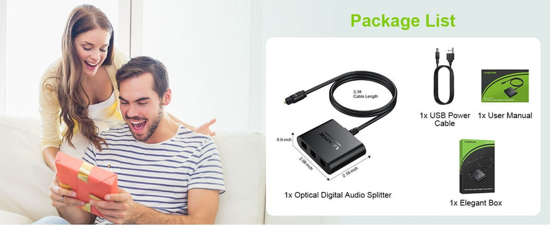 NÖRDIC digital audio optisk TOSLINK splitter 1 till 3