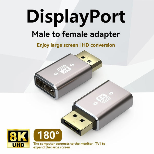 NÖRDIC Displayport adapter Male to Female 8K60Hz 4K60/144Hz