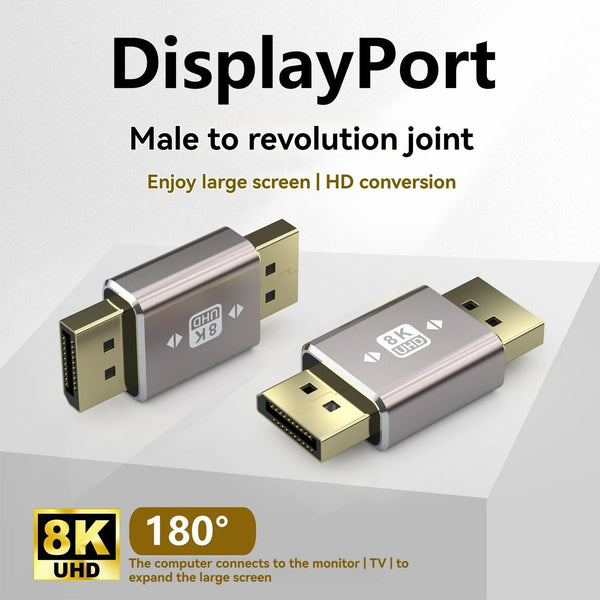 NÖRDIC Displayport-adapter hane till hane 8K60Hz 4K144/120/60Hz