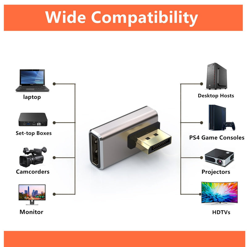 NÖRDIC Displayport-adapter hane till hona 8K60Hz 4K144/120/60Hz