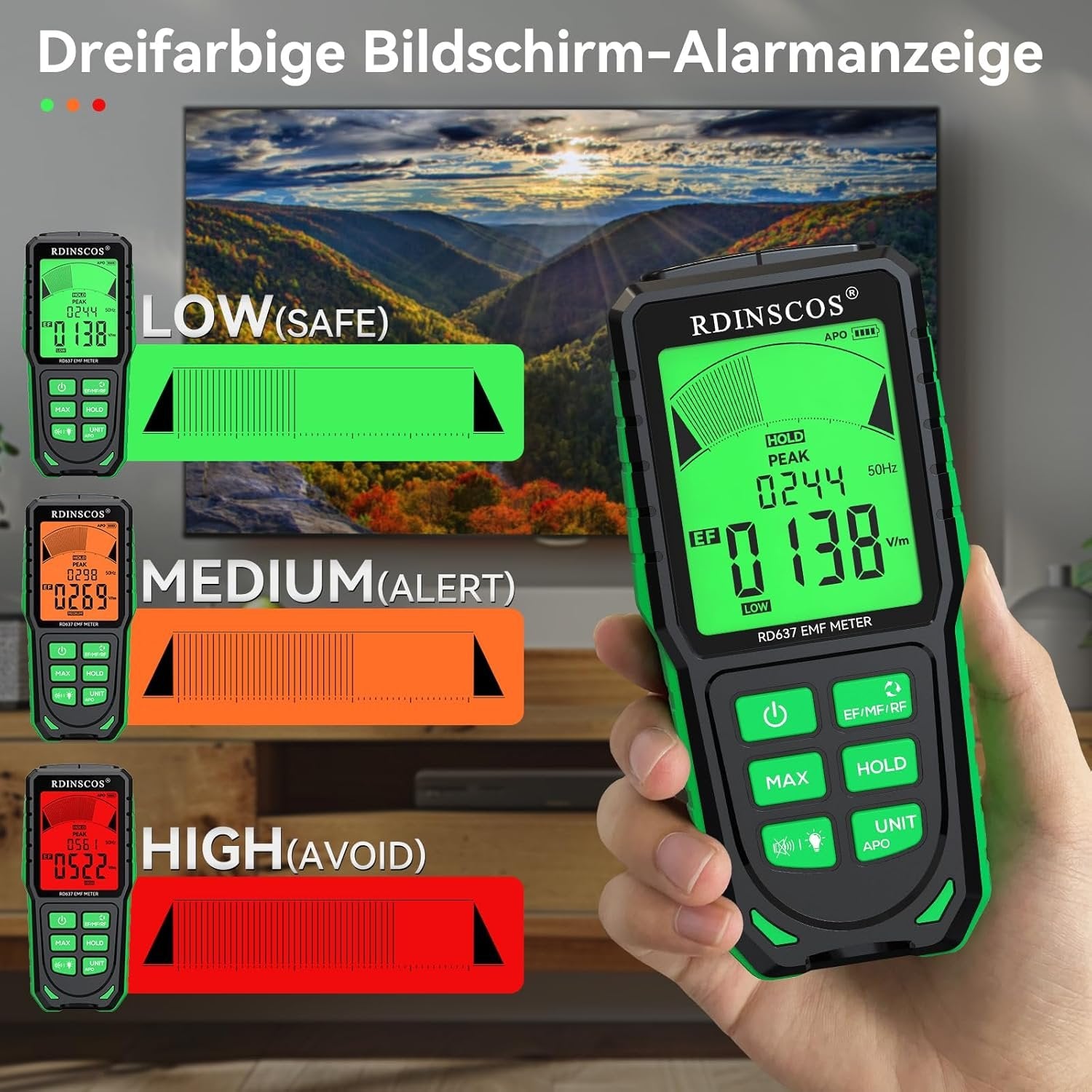 RD630C Détecteur De Rayonnement électromagnétique Numérique EMF Meter Detecteur De Rayonnement Electromagnetique Efmfrf Portatif Avec Ecran Lcd Inspections Emf 86401153 RD630C Détecteur De Rayonnement électromagnétique Numérique EMF Meter Detecteur De Rayonnement Electromagnetique Efmfrf Portatif Avec Ecran Lcd Inspections Emf 86401153