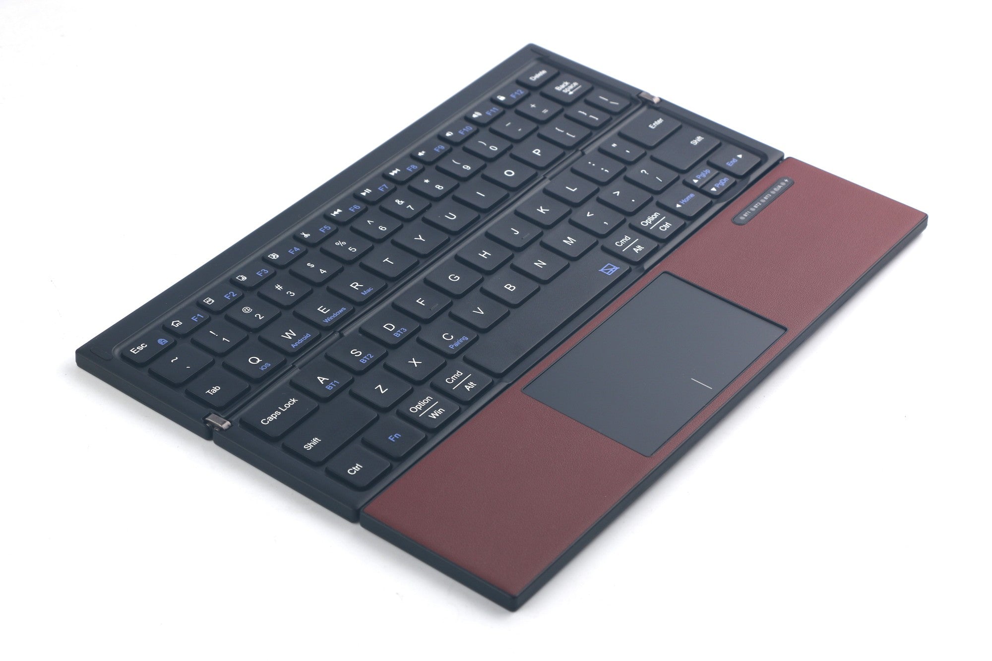 NÖRDIC vikbart Bluetooth-tangentbord med touchpad för iOS, Android, Windows, laptop, PC, surfplatta och smartphone, US-layout