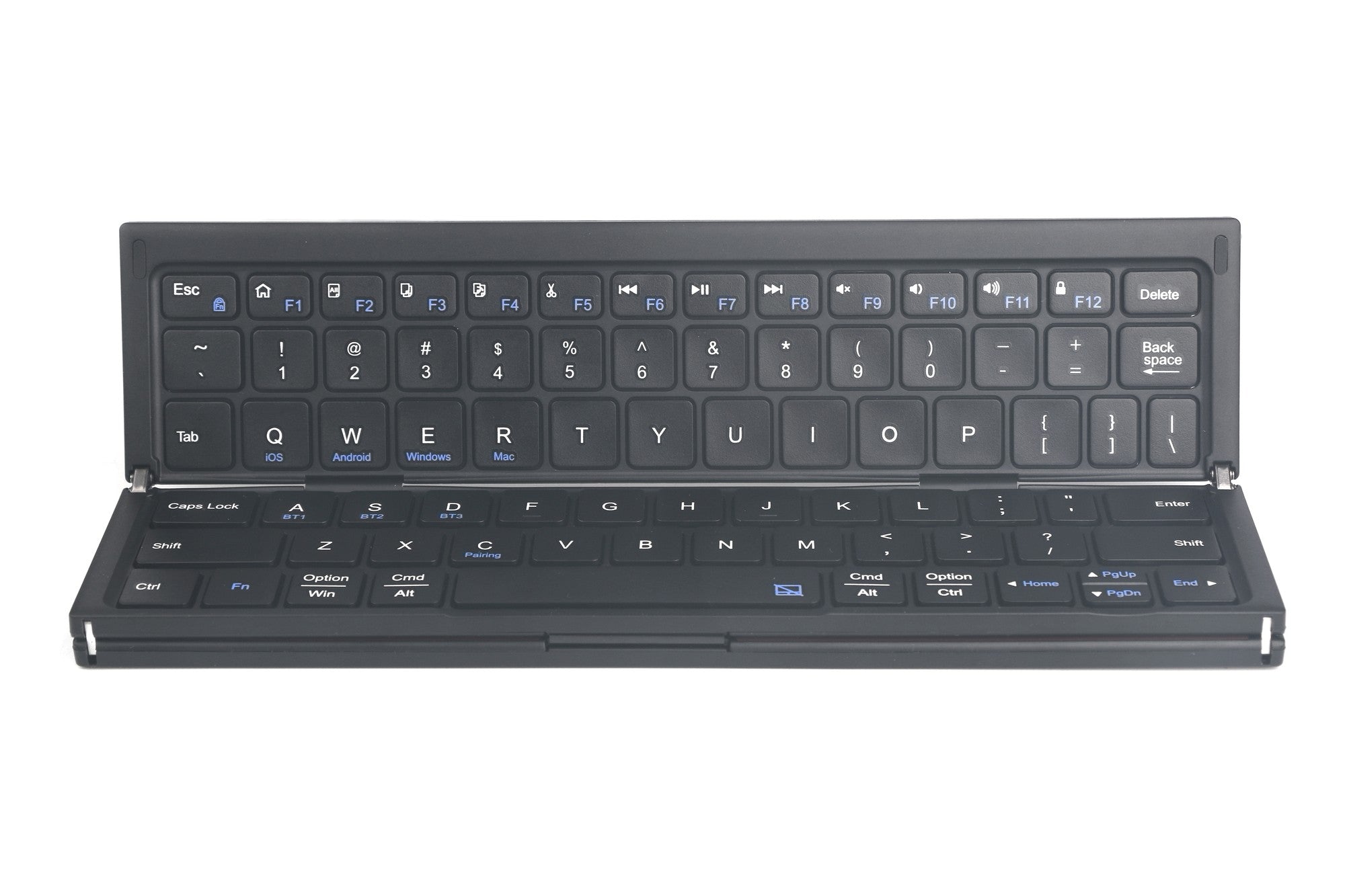 NÖRDIC vikbart Bluetooth-tangentbord med touchpad för iOS, Android, Windows, laptop, PC, surfplatta och smartphone, US-layout