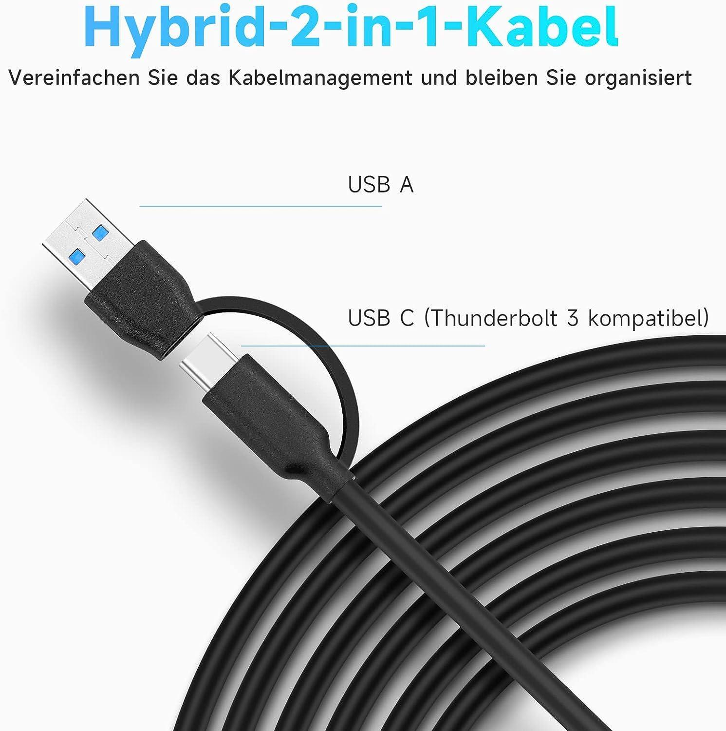 NÖRDIC GEN 3.2 USB-C och USB-A powered Hub 7ports 7x10Gbps 1m kabel individuell switch