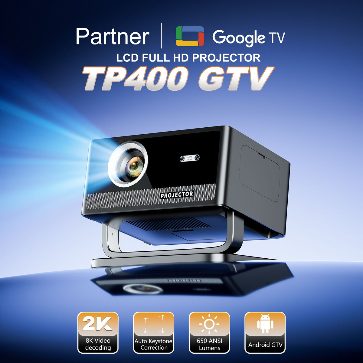 NÖRDIC Google Certified Projector 1080P 650 ANSI