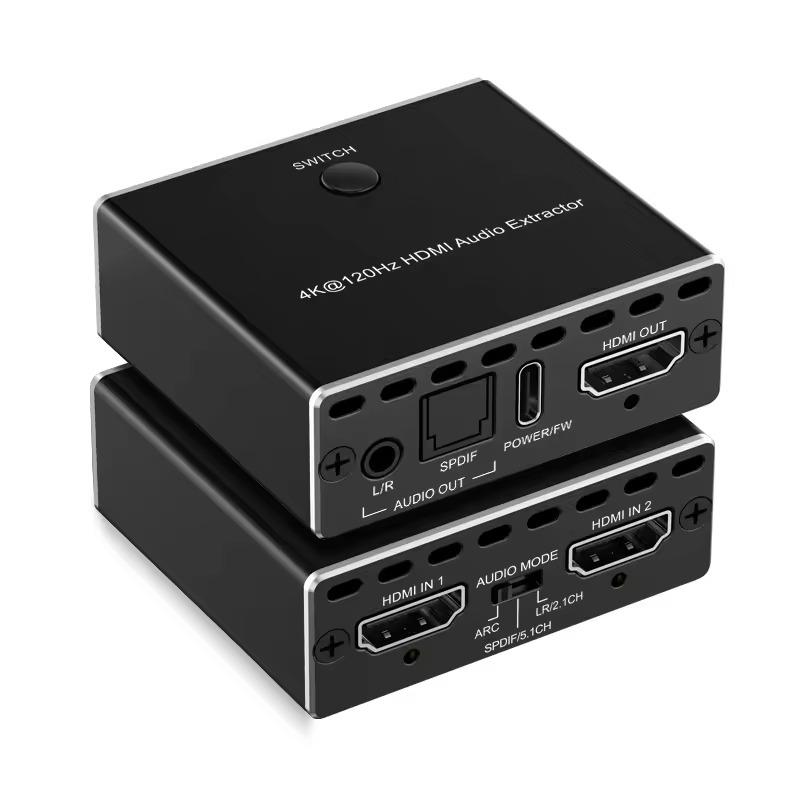 NÖRDIC HDMI 2.1 switch och extractor 8K60Hz 4K120Hz ARC EDID, S/PDIF och AUX extractor