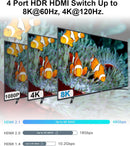 NÖRDIC HDMI 2.1 Switch 4 till 1 8K60Hz 4K144Hz 48Gbps