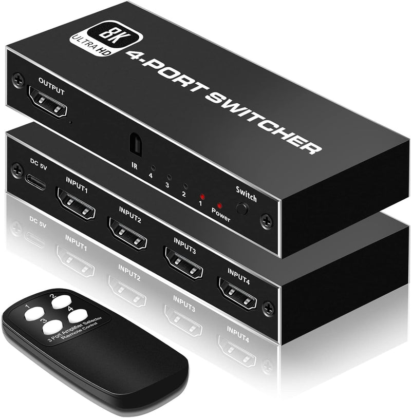 NÖRDIC HDMI 2.1 Switch 4 till 1 8K60Hz 4K144Hz 48Gbps