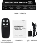 NÖRDIC HDMI 2.1 Switch 4 till 1 8K60Hz 4K144Hz 48Gbps