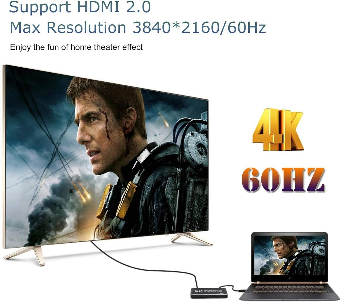 NÖRDIC HDMI 2.0 4x1 Switch 4K60Hz med fjärrkontroll