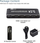 NÖRDIC HDMI 2.0 4x1 Switch 4K60Hz med fjärrkontroll