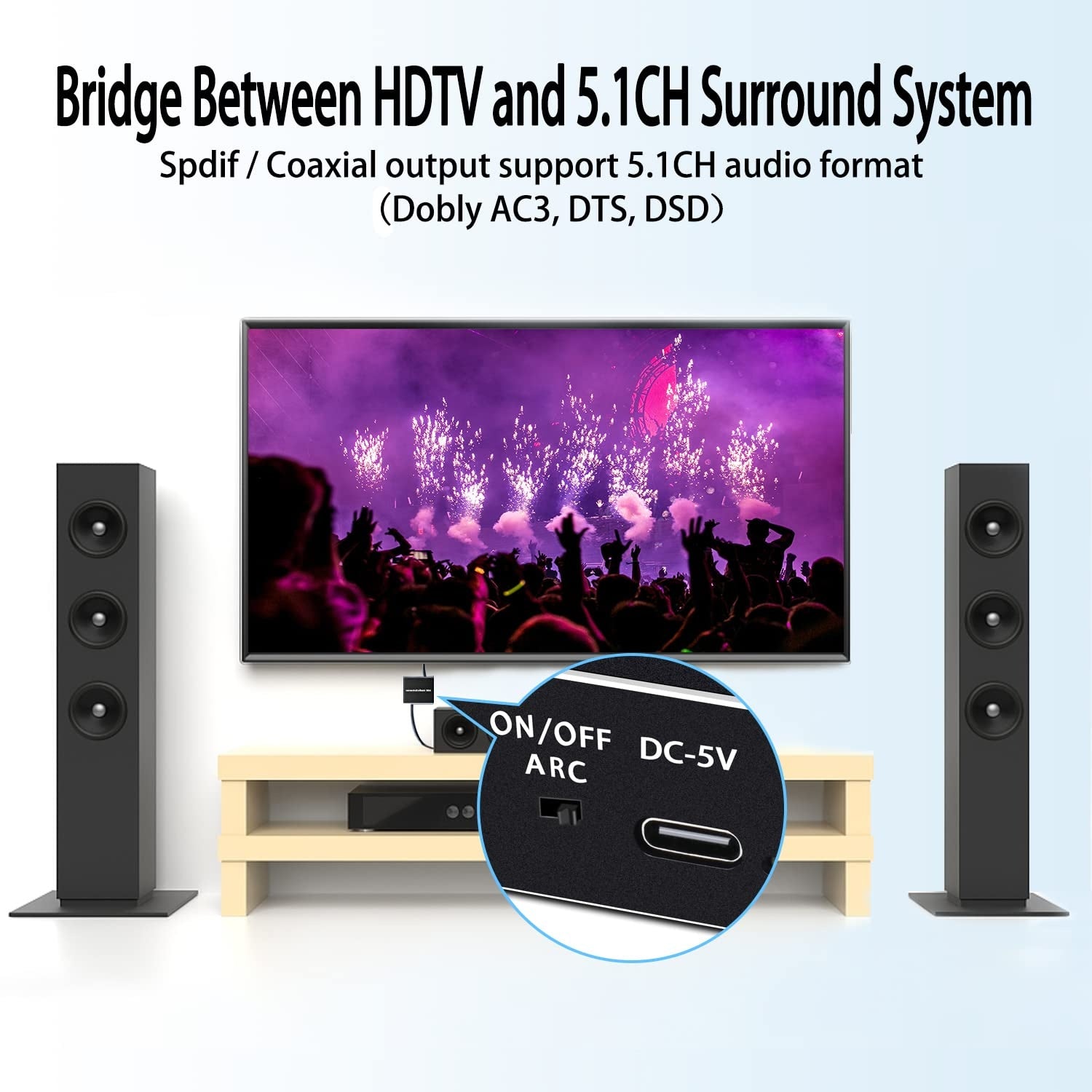 NÖRDIC HDMI ARC/eARC Extractor SPDIF, Koaxial, 3,5 mm