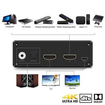 NÖRDIC HDMI Audio Extraktor 5.1, 1xHDMI ingång till 1xHDMI 2.0 4K i 60 Hz, Digital (Toslink) och Coaxial Audio utgång. Xbox One, PS3/PS4, Smart TV