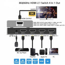 NÖRDIC HDMI 2.1 Switch 4 till 1 8K60Hz 4K120Hz CEC HDR Dolby Atmos, True HD, Digital Plus, DTS-HD Master