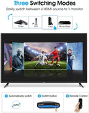 NÖRDIC HDMI Switch 4 till 1 med 7.1 audio extractor ARC SPDIF stereo 3.5mm audio 4K60hz EDID HDCP2.2 3D HDR10 18Gbps