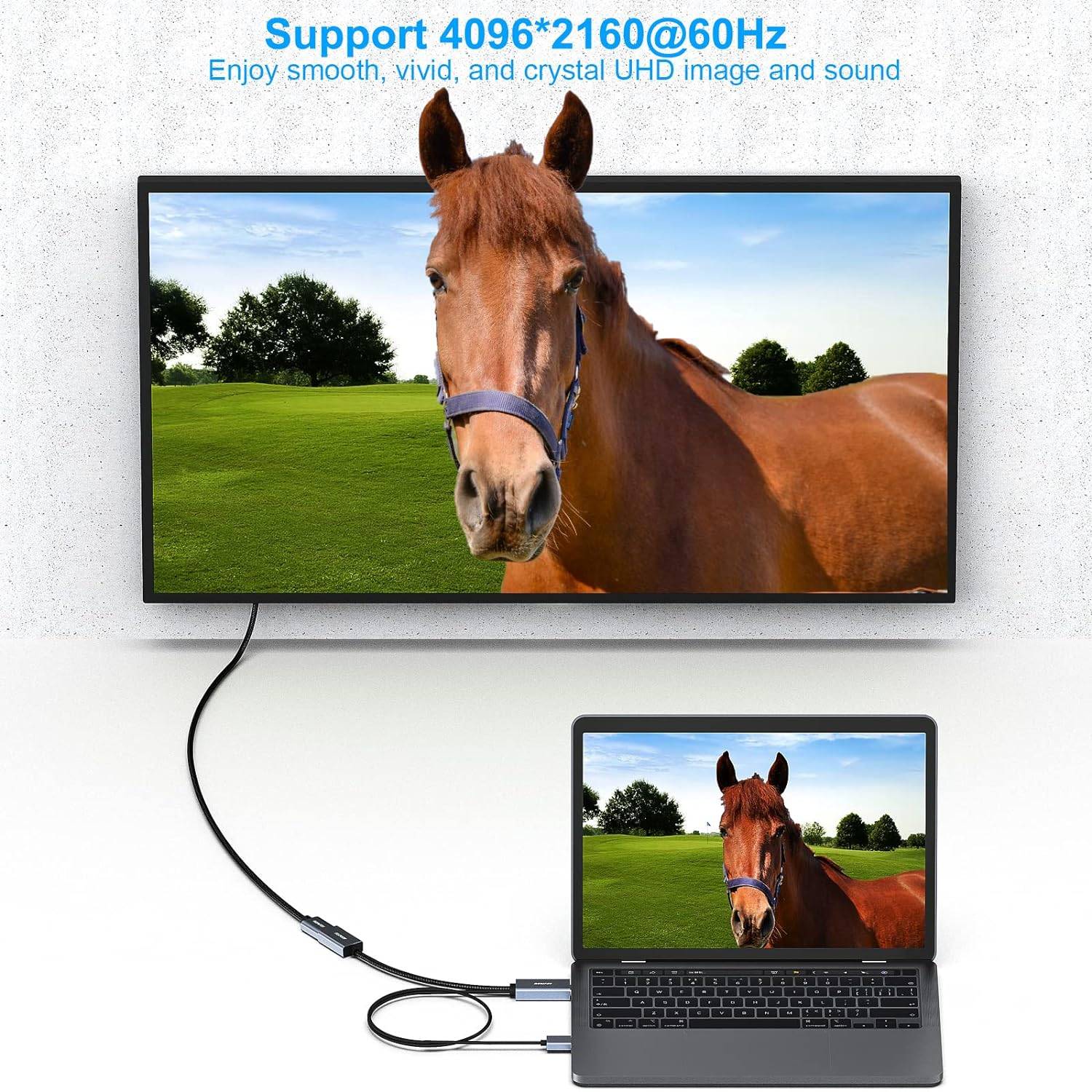 NÖRDIC HDMI till Displayport adapter 20cm 4K60Hz 18Gbps