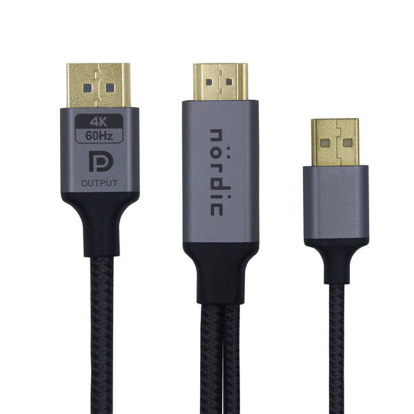 NÖRDIC HDMI till Displayport kabel 50cm 4K60Hz 18Gbps
