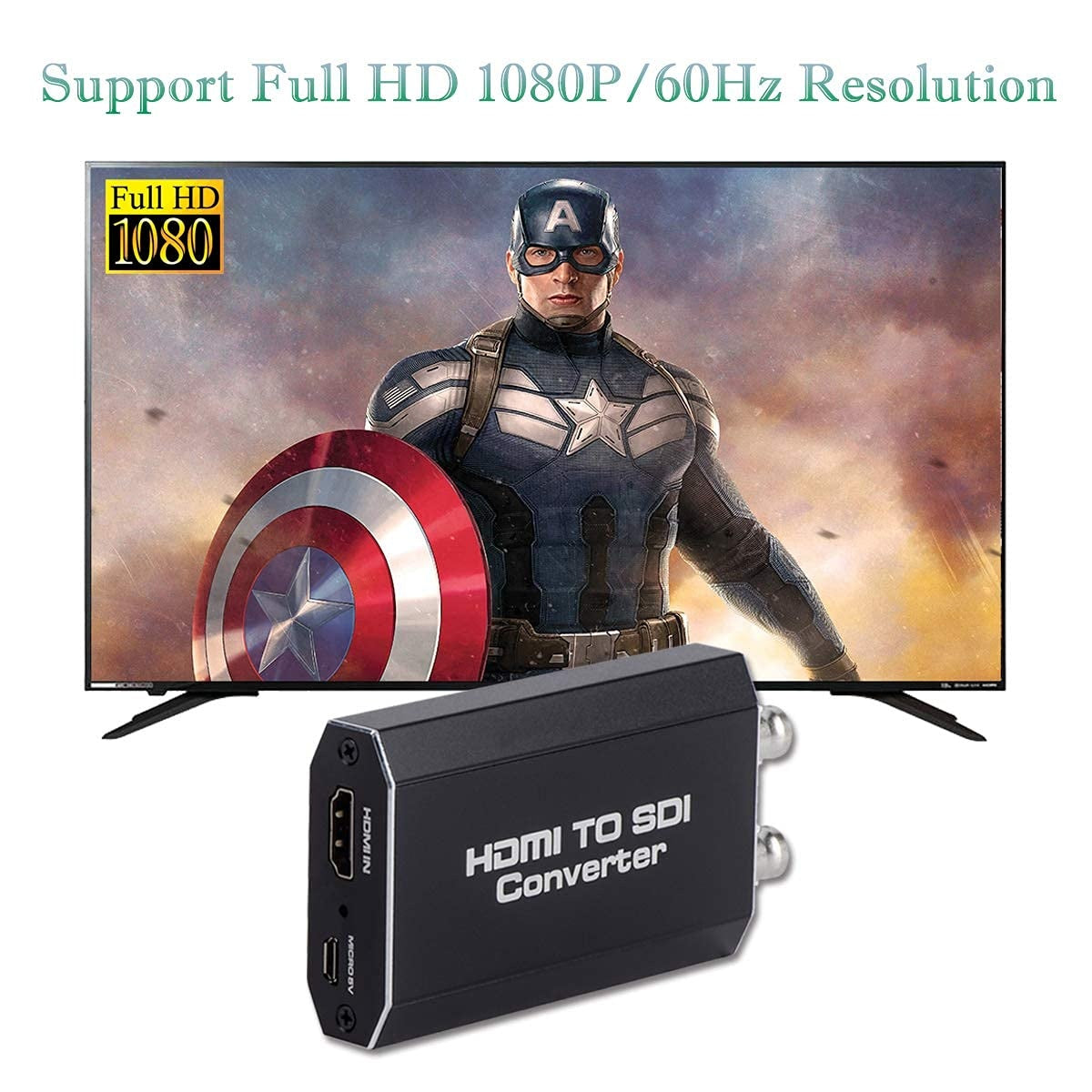 NÖRDIC HDMI till SDI-omvandlare 1080P HD-SDI Automatisk formatdetektering Extender för kamera CCTV