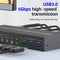 NÖRDIC KVM 4x2 Switch 4PC till Dual Monitor HDMI & DP 4K60Hz med 2x3.5mm och 3xUSB-A