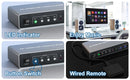 NÖRDIC KVM 4x2 Switch 4PC till Dual Monitor HDMI & DP 4K60Hz med 2x3.5mm och 3xUSB-A