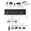 NÖRDIC KVM Switch 2 till 1 DisplayPort 1.2 4K 60Hz och 4x USB HDCP 2.2