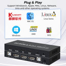 NÖRDIC KVM Switch 2 till 1 DisplayPort 1.2 4K 60Hz och 4x USB HDCP 2.2