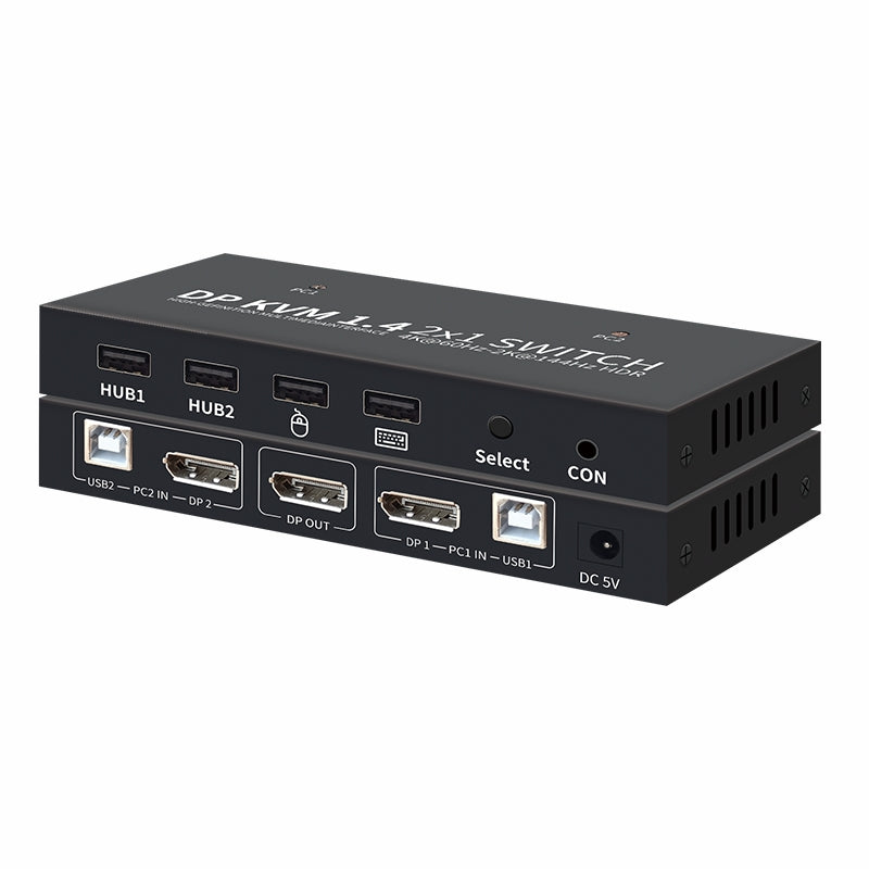 NÖRDIC KVM Switch 2 till 1 DisplayPort 1.2 4K 60Hz och 4x USB HDCP 2.2