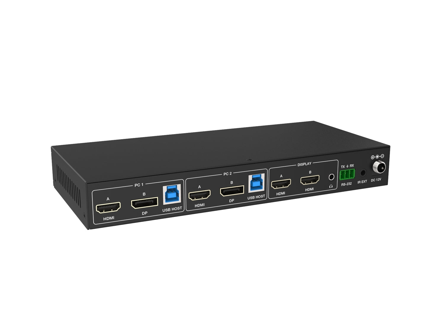 NÖRDIC KVM Switch 2 PC med HDMI/DP till 2 HDMI Monitorer