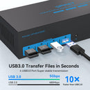NÖRDIC KVM Switch 3 till 3, 4xUSB3.0 2xDP 1xHDMI 8K30Hz med trådlös kontroll