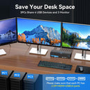NÖRDIC KVM Switch 3 till 3, 4xUSB3.0 2xDP 1xHDMI 8K30Hz med trådlös kontroll