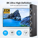 NÖRDIC KVM Switch 4 till 1 DP 8K60Hz 4K144Hz 4xUSB 3.0