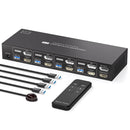 NÖRDIC KVM Switch 4 till 2 DP + HDMI 4K60Hz USB3.0