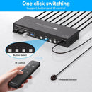 NÖRDIC KVM Switch 4 till 2 DP + HDMI 4K60Hz USB3.0