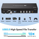 NÖRDIC KVM Switch 4 till 2 HDMI 4K60Hz USB3.0