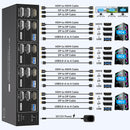NÖRDIC KVM Switch 4 till 3, 4xUSB3.0 2xDP 1xHDMI 8K30Hz med trådlös kontroll