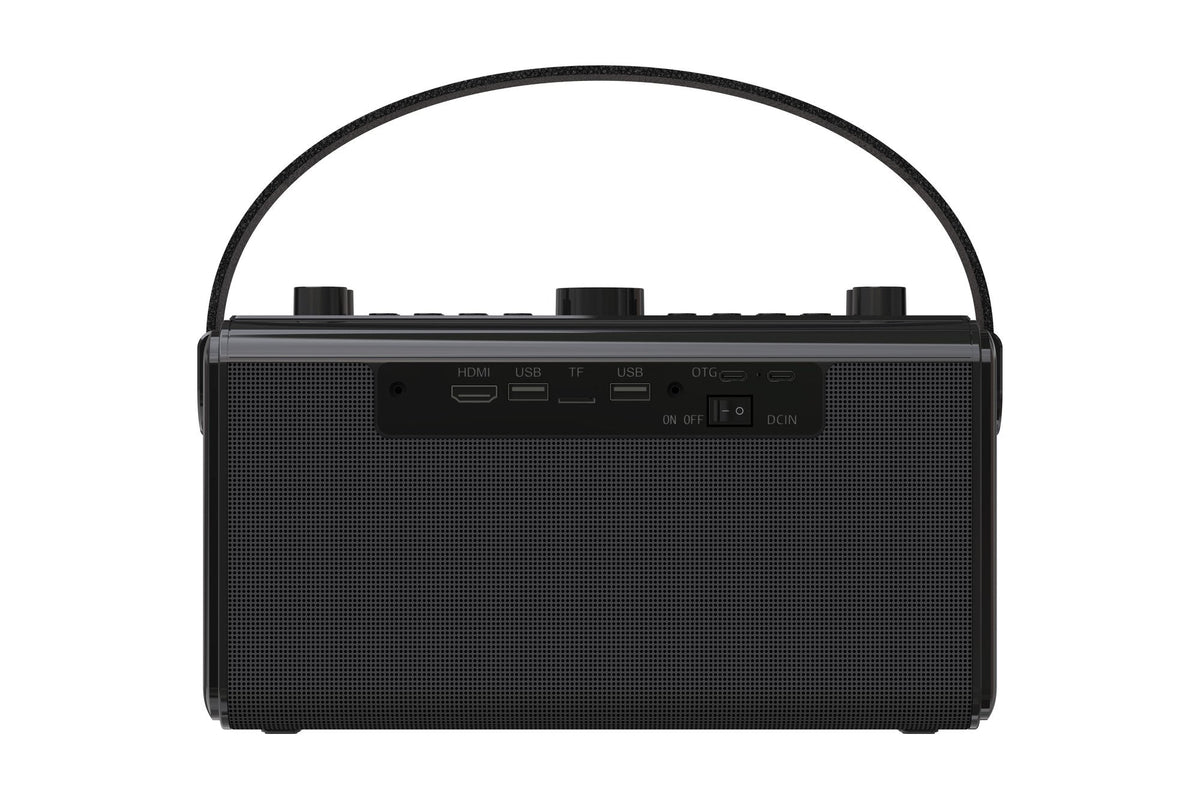 NÖRDIC Karaoke-maskin, inbyggd 10,1" HD-lyricsskärm, stöd för WiFi, Bluetooth, HDMI, USB och MicroSD, med 2 trådlösa mikrofoner för hemmafest