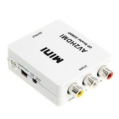 NÖRDIC Kompositvideo AV till HDMI adapter 3XRCA AV och CVBS omvandlare 1080p i 60Hz PAL och NTSC