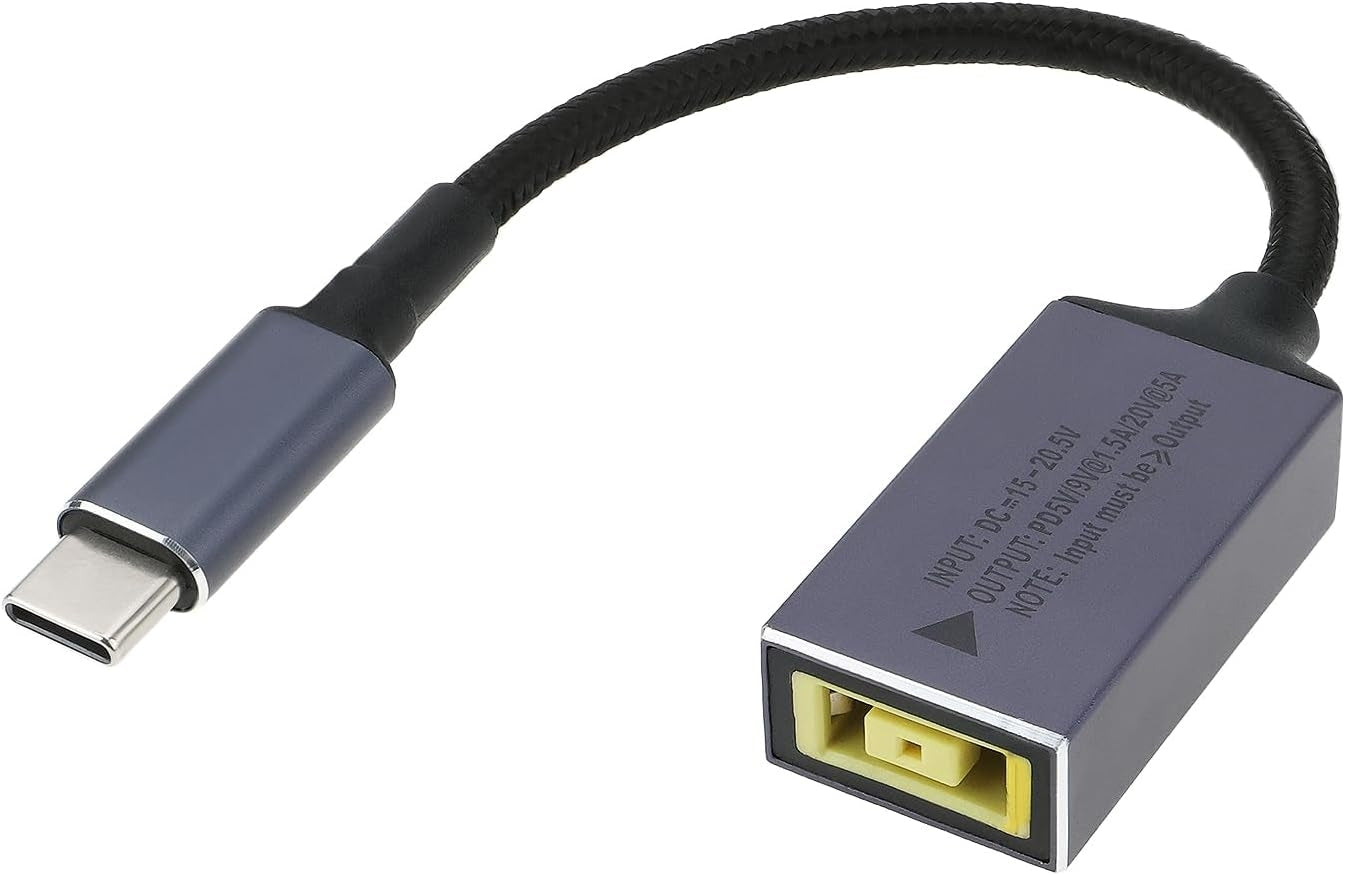 NÖRDIC Lenovo Square Yellow till USB-C adapter 17cm 100W