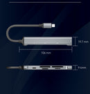 NÖRDIC Lightning Kortläsare 4 Slot SD, MicroSD, MS, M2 1xUSB-A 3.0 1xLightning-laddning UHS-I