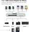 NÖRDIC Lightning Kortläsare UHS-I SD MicroSD och USB-A för Iphone och Ipad