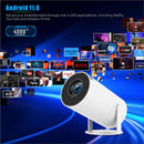 NÖRDIC Mini Portable Projector 4K 1080P Full HD-stöd Android 11 & Netflix – WiFi 6, BT 5.0, 180° rotation, hemmabioprojektor