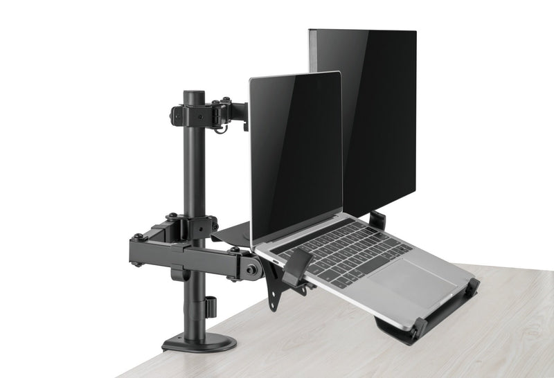 NÖRDIC Monitorarm och bärbar datorhållare monitor 17-32" 9kg bärbar 10-15,6" monitorfäste